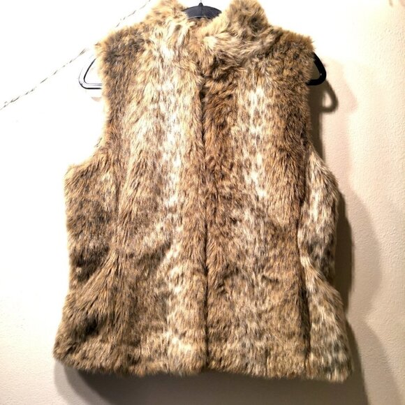 Banana Republic Women's M Fuzzy Furry Brown Vest - Picture 2 of 10